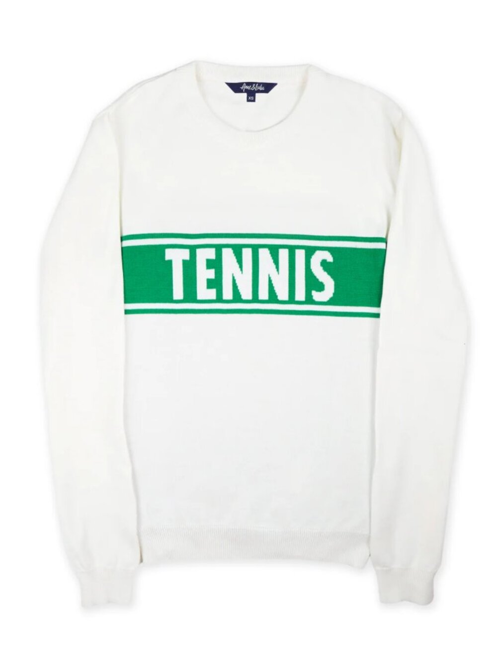 Ame & Lulu Women's Club Sport Tennis Sweater White/Green NWT SM